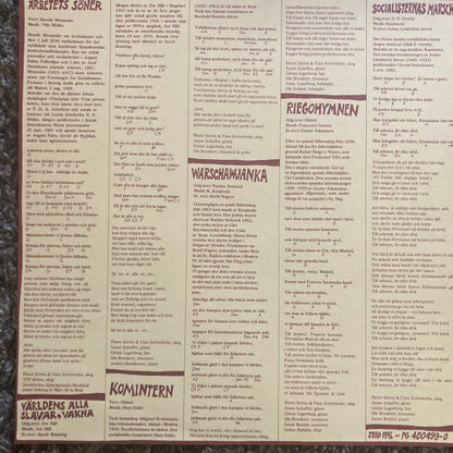 Pierre Ström & Finn Zetterholm : Första Maj (11 Socialistiska Sånger) (LP, Album)