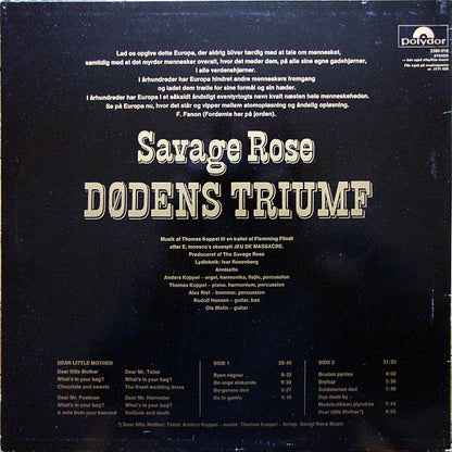 Savage Rose : Dødens Triumf (LP, Album, RE)