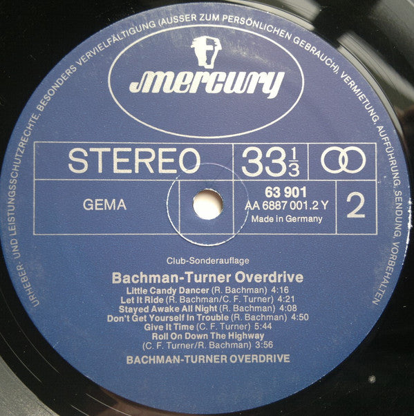 Bachman-Turner Overdrive : Bachman-Turner Overdrive (LP, Comp, Club)