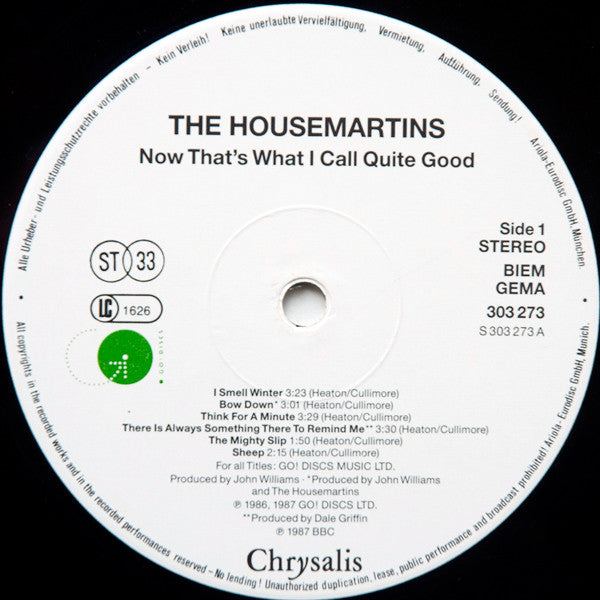 The Housemartins : Now That's What I Call Quite Good (2xLP, Comp, Gat)