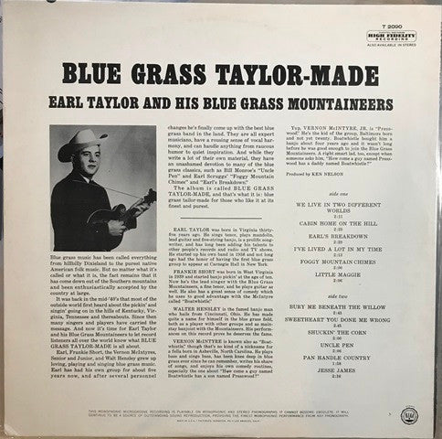 Earl Taylor And His Blue Grass Mountaineers : Blue Grass Taylor-Made (LP, Album)