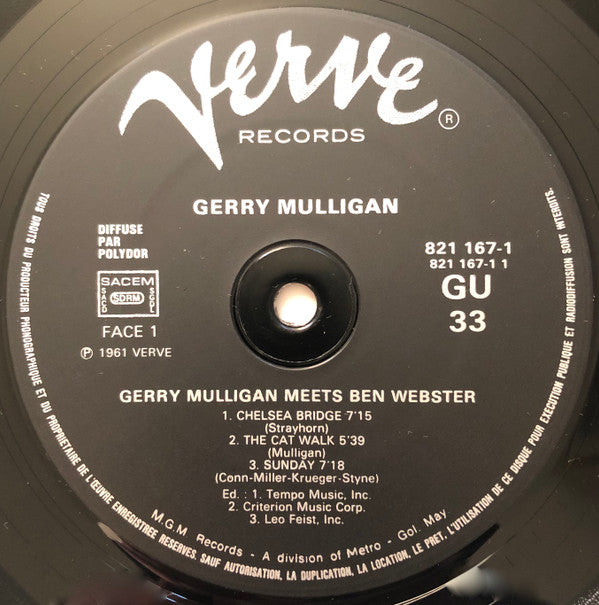 Gerry Mulligan, Ben Webster : Gerry Mulligan Meets Ben Webster (LP, Album, RE)