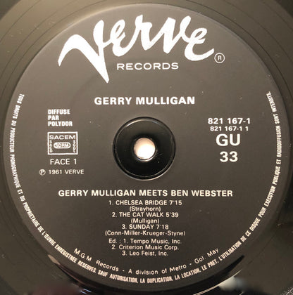 Gerry Mulligan, Ben Webster : Gerry Mulligan Meets Ben Webster (LP, Album, RE)