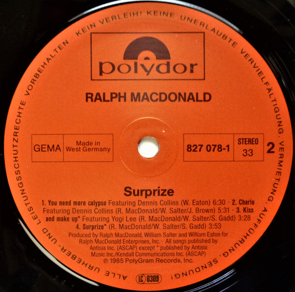 Ralph MacDonald : Surprize (LP, Album)