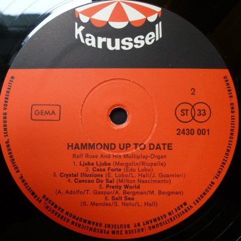 Ralf Rose And His Multiplay- Organ : Hammond Up To Date (LP)