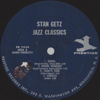 Stan Getz : Jazz Classics (LP, Comp, Mono, RE)