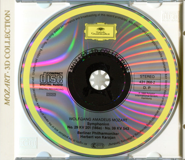 Wolfgang Amadeus Mozart / Berliner Philharmoniker, Herbert von Karajan : Symphonien Nos. 29 & 39 (CD, RE)