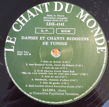 صليحة : Danse Et Chants Bédouins De Tunisie (LP, Comp, BIE)