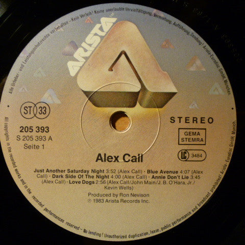 Alex Call : Alex Call (LP, Album)