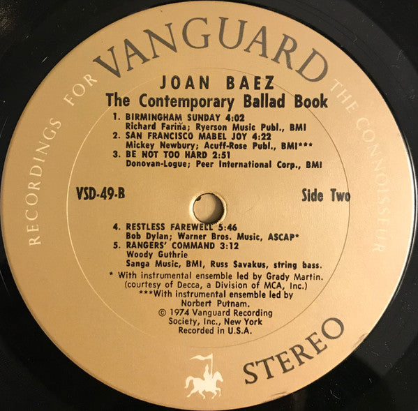 Joan Baez : The Contemporary Ballad Book (2xLP, Comp, Pit)