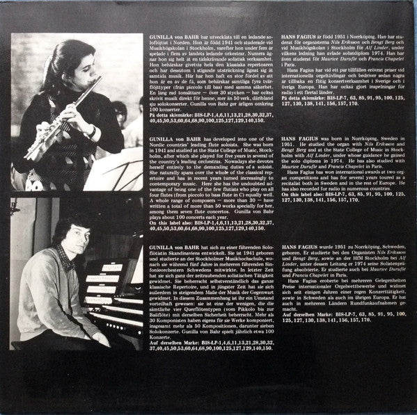 Gunilla Von Bahr, Hans Fagius, Johan Peter Emilius Hartmann, Otto Olsson, Henk Badings, Gunnar De Frumerie, Frank Martin (3) : Meditation For Flute And Organ (LP, Album, Gat)