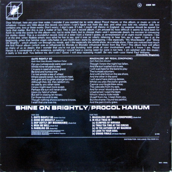 Procol Harum : Shine On Brightly (LP, Album, RE)