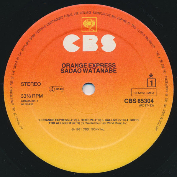 Sadao Watanabe : Orange Express (LP, Album)