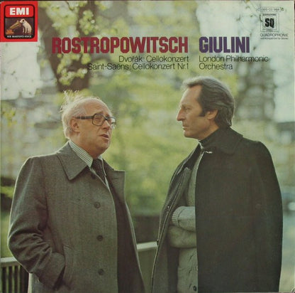 Mstislav Rostropovich, Carlo Maria Giulini, Antonín Dvořák, Camille Saint-Saëns, London Philharmonic Orchestra : Cello Concerto / Cello Concerto No.1 (LP, Album, Quad)