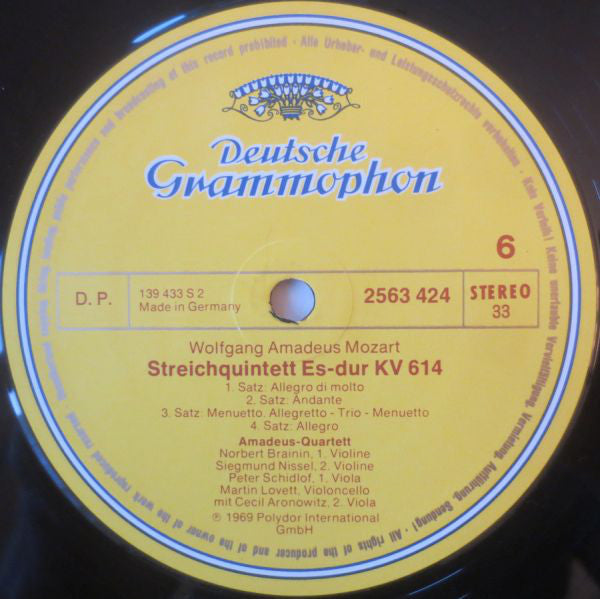 Wolfgang Amadeus Mozart – Amadeus-Quartett & Cecil Aronowitz : Die Streichquintette (3xLP, Comp, RP + Box)