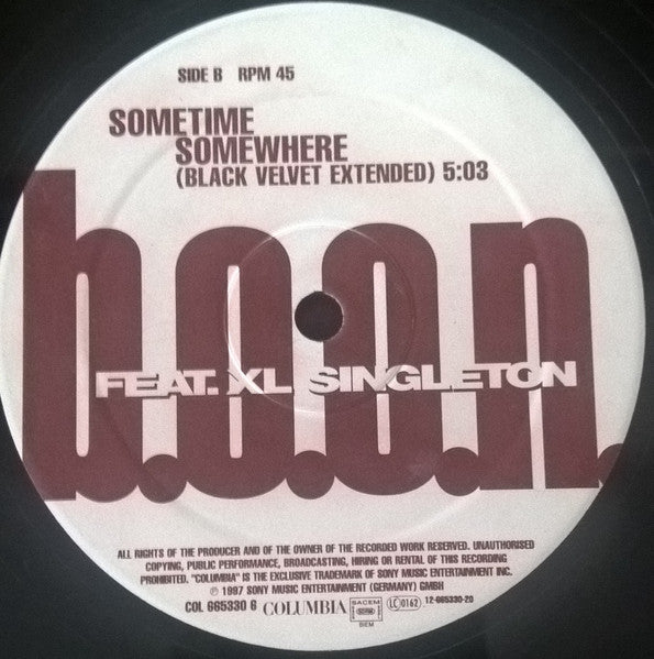 B.O.O.N. feat. XL Singleton : Sometime Somewhere (12")