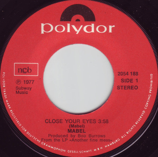 Mabel (2) : Close Your Eyes (7")