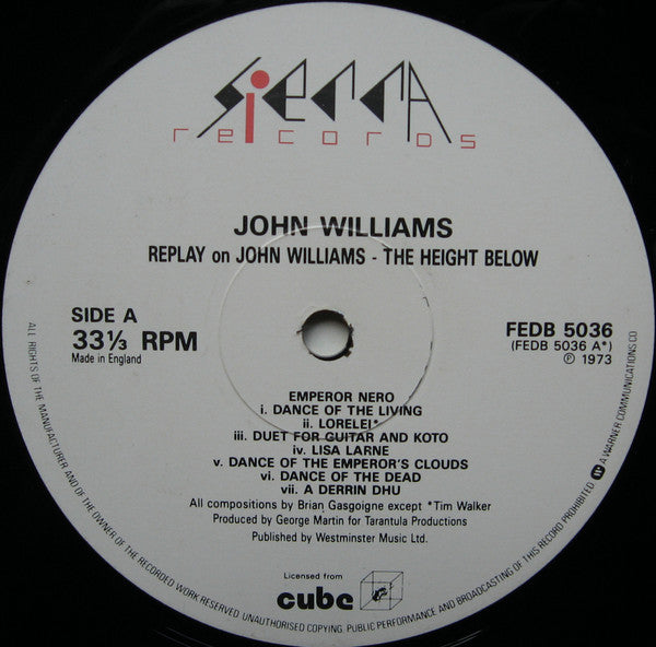 John Williams (7) : The Height Below (LP, Album, RE)