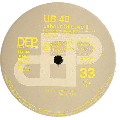 UB40 : Labour Of Love II (LP, Album)
