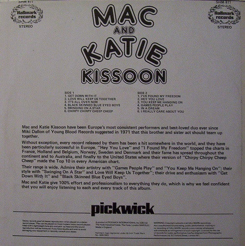 Mac And Katie Kissoon : Mac And Katie Kissoon (LP, Comp)