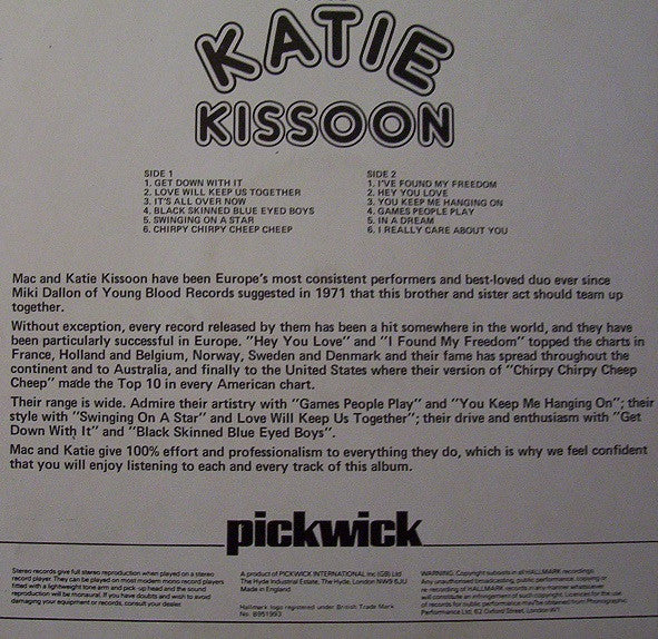 Mac And Katie Kissoon : Mac And Katie Kissoon (LP, Comp)