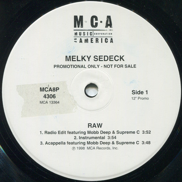 Melky Sedeck Featuring Mobb Deep : Raw (12", Promo)