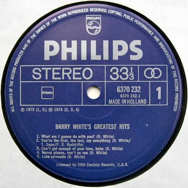 Barry White : Barry White's Greatest Hits (LP, Comp, Gat)