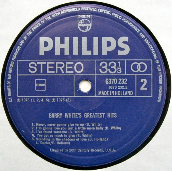 Barry White : Barry White's Greatest Hits (LP, Comp, Gat)