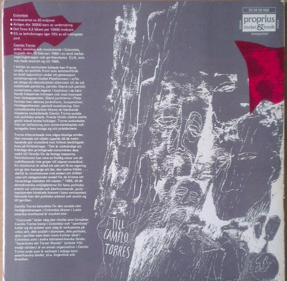 Elisabet Hermodsson, Alfred Janson, Göteborgs Kammarkör, Lena Granhagen, Håkan Strängberg, Gunnar Eriksson (2) : Till Camilo Torres Och Revolutionen I Latin Amerika (LP, Gat)