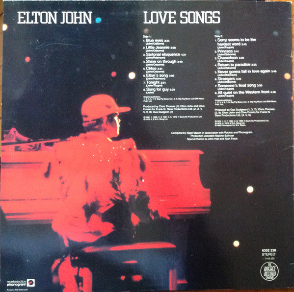 Elton John : Love Songs (LP, Comp)