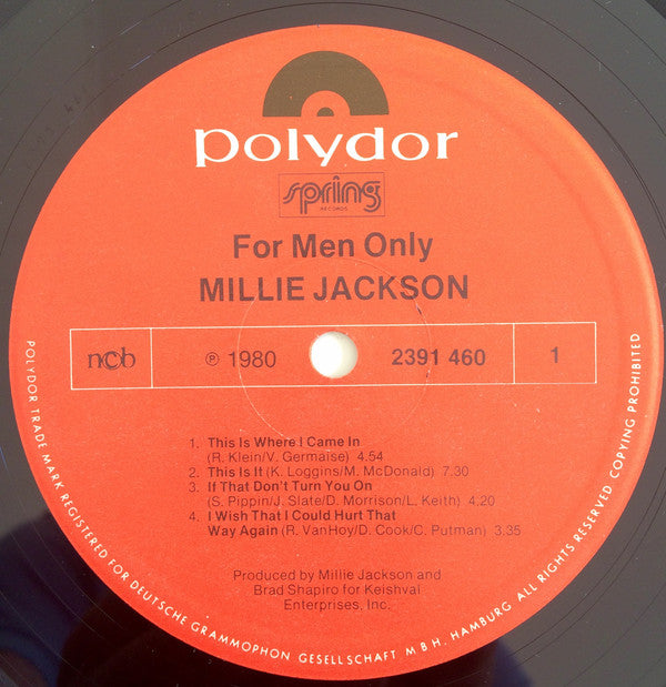 Millie Jackson : For Men Only (LP, Album)