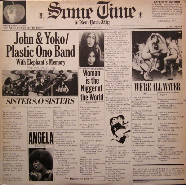 John Lennon & Yoko Ono / The Plastic Ono Band : Some Time In New York City (2xLP, Album, Win)