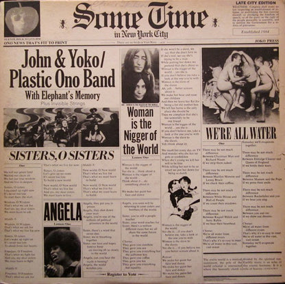 John Lennon & Yoko Ono / The Plastic Ono Band : Some Time In New York City (2xLP, Album, Win)