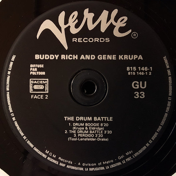 Gene Krupa & Buddy Rich : The Drum Battle (LP, Comp)