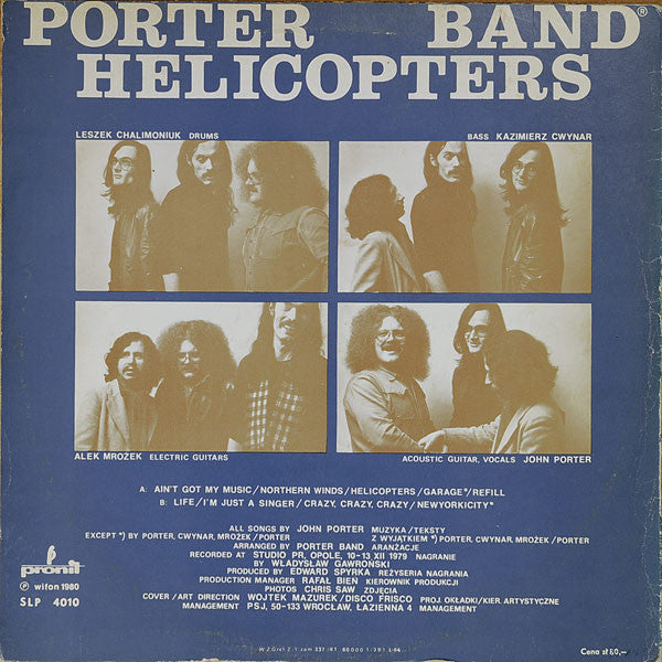 Porter Band : Helicopters (LP, Album, Cre)