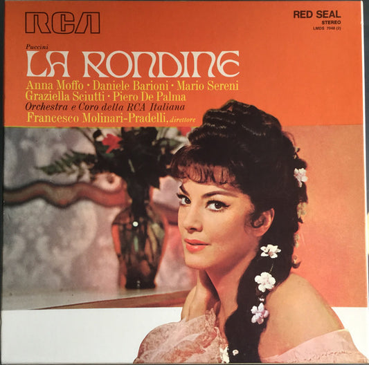 Giacomo Puccini / Anna Moffo, Daniele Barioni, Mario Sereni, Graziella Sciutti, Piero De Palma, RCA Italiana Opera Orchestra, RCA Italiana Opera Chorus , Direttore Francesco Molinari-Pradelli : La Rondine (2xLP + Box)