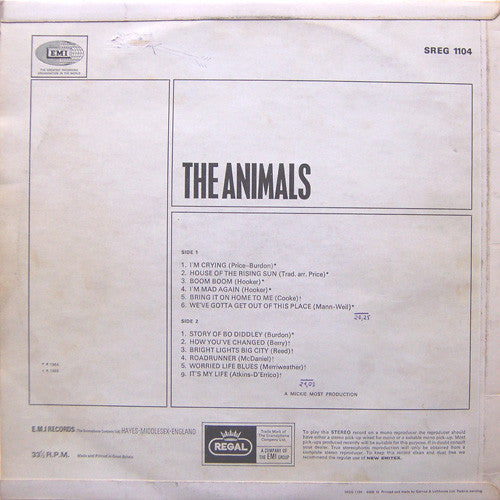 The Animals : The Animals (LP, Comp)