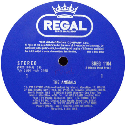 The Animals : The Animals (LP, Comp)