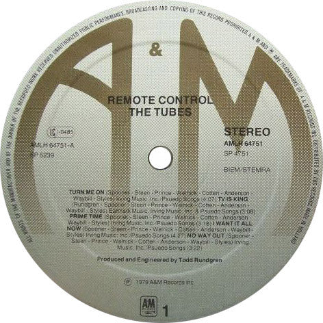 The Tubes : Remote Control (LP, Album)