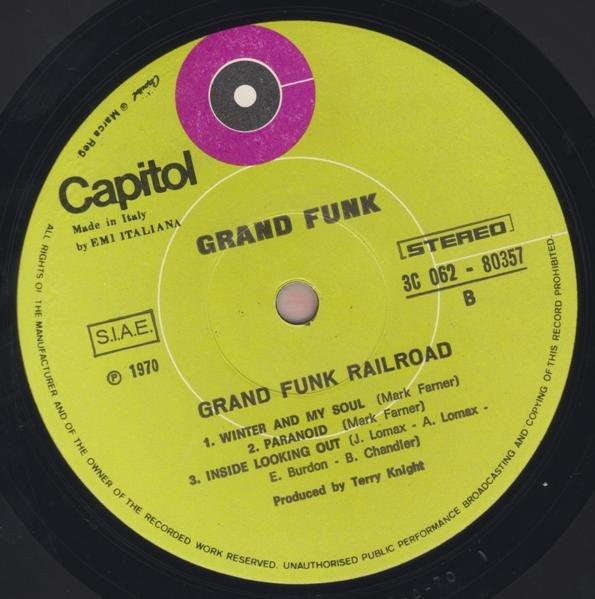 Grand Funk Railroad : Grand Funk (LP, Album, RP, Gat)