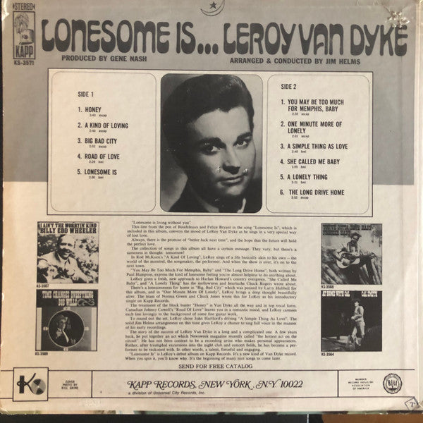 Leroy Van Dyke : Lonesome Is (LP)