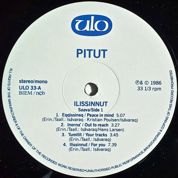 Pitut : Ilissinnut (LP, Album)