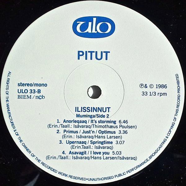 Pitut : Ilissinnut (LP, Album)