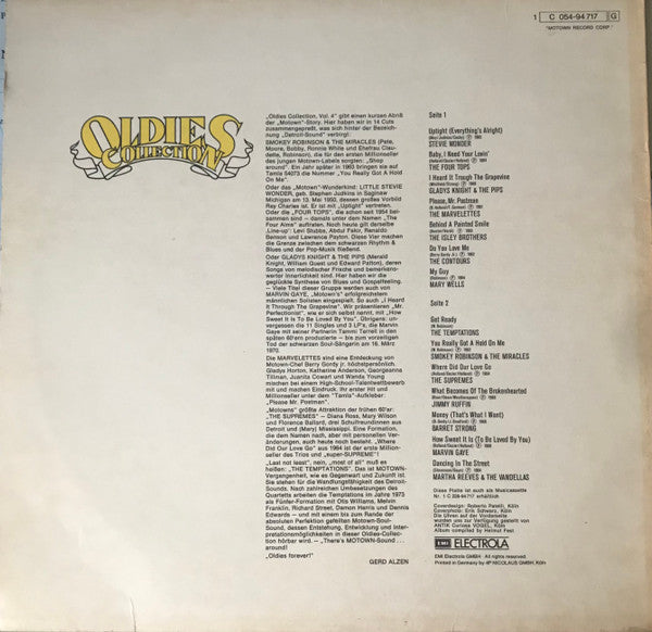 Various : Oldies Collection Vol. 4 (The Early Hits Of Tamla Motown) (LP, Comp)