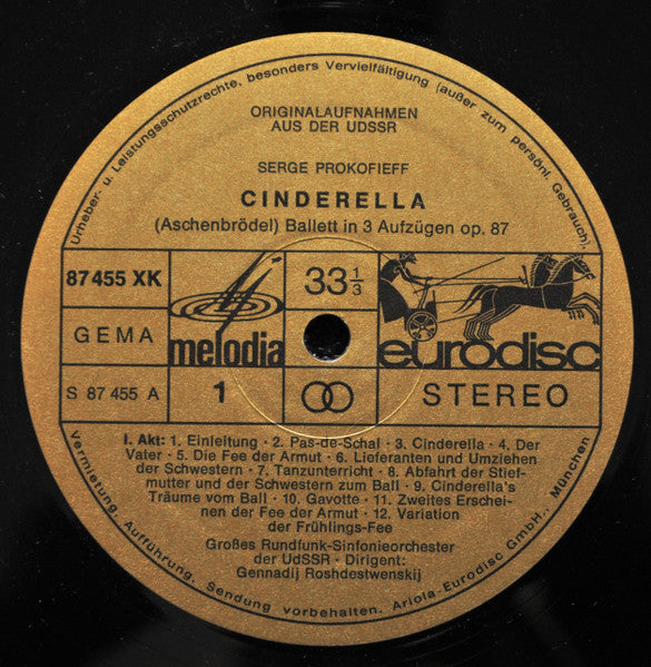 Sergei Prokofiev, Большой Симфонический Оркестр Всесоюзного Радио, Gennadi Rozhdestvensky : Cinderella = Aschenbrödel, Ballett Op.87 (2xLP, RE + Box)