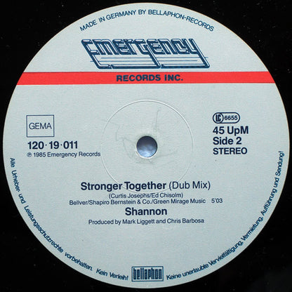 Shannon : Stronger Together (12", Maxi)