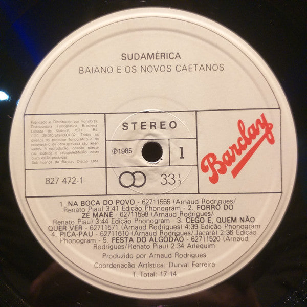 Baiano & Os Novos Caetanos : Sudamérica (LP, Album)