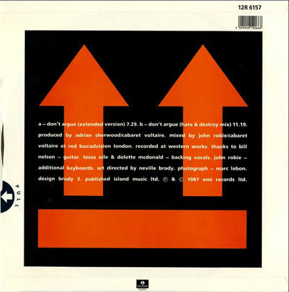 Cabaret Voltaire : Don't Argue (12", Single)