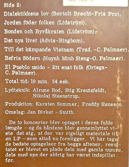 Fria Proteatern : Koncert I København Okt. 1973 (LP)