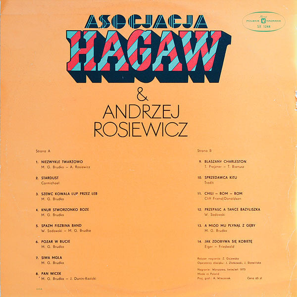 Hagaw & Andrzej Rosiewicz : Asocjacja Hagaw & Andrzej Rosiewicz (LP, Album, Red)